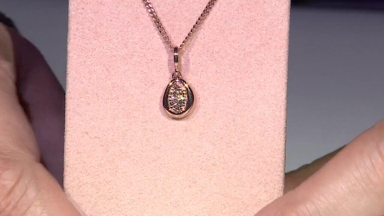 Video Gouden hanger met een SI1 Argyle Rose De France Diamant (Annette)
