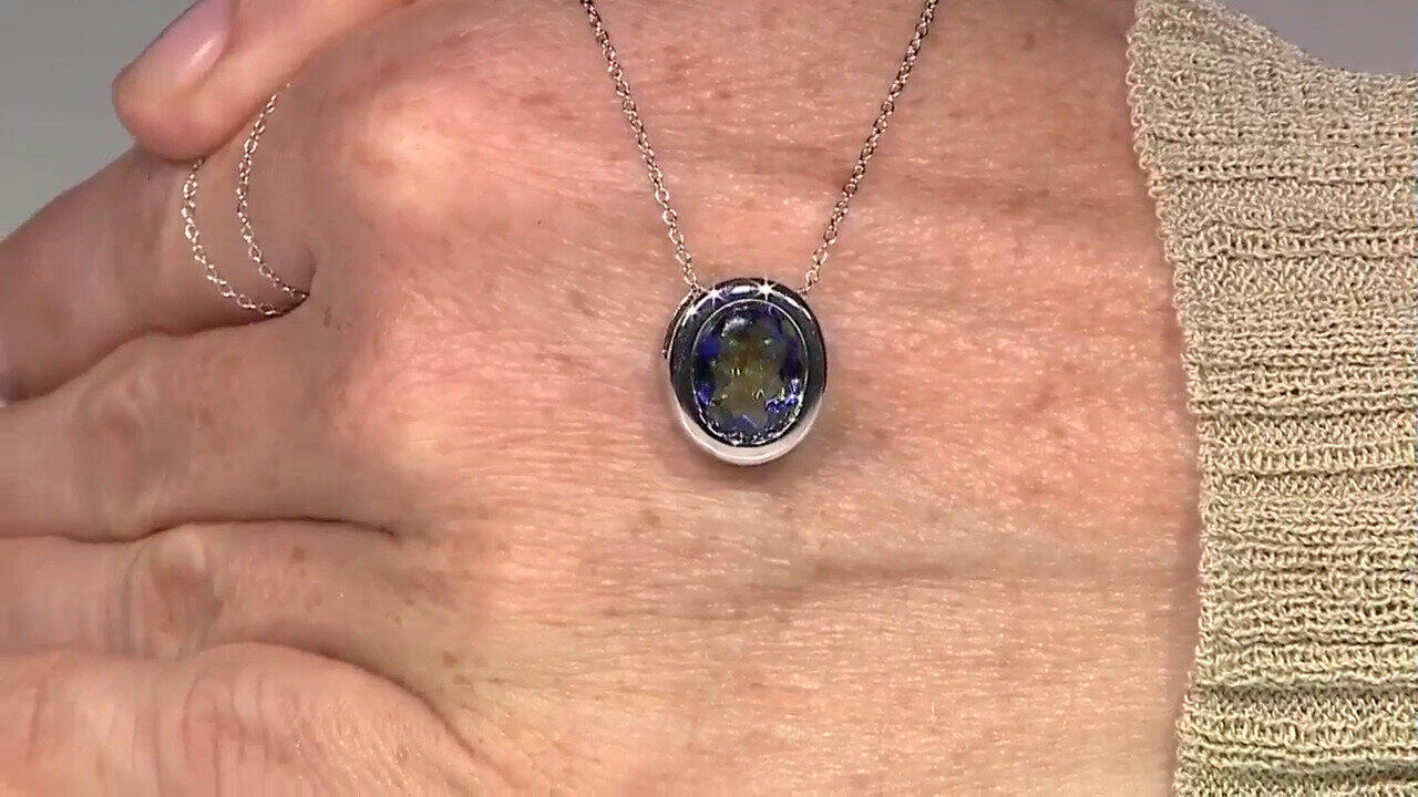 Video Collar en plata con Cuarzo Místico azul (MONOSONO COLLECTION)
