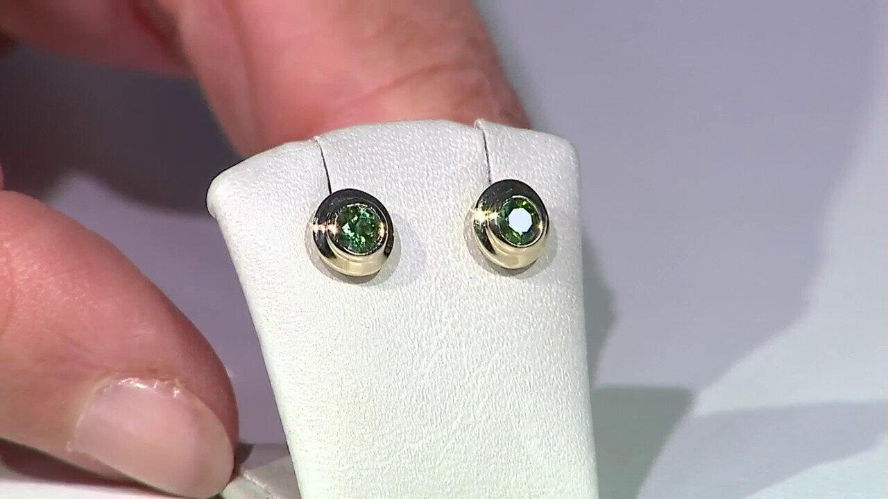 Video Pendientes en oro con Turmalina verde de Brasil (CUSTODANA)