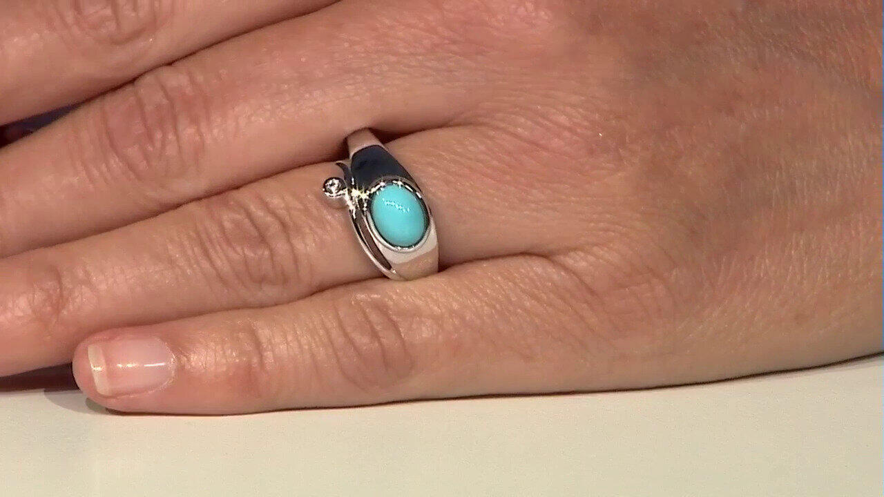 Video Zilveren ring met een Sleeping Beauty Turkoois (de Melo)