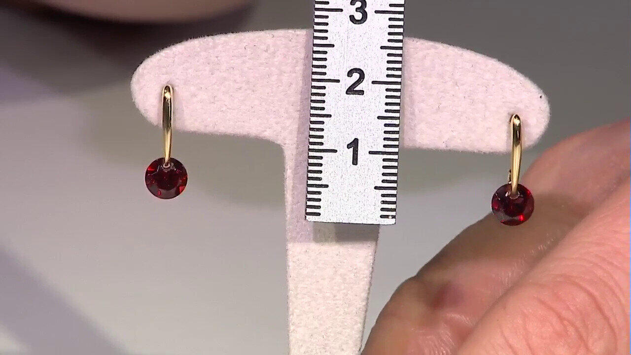 Video Boucles d'oreilles en argent et Grenat du Mozambique