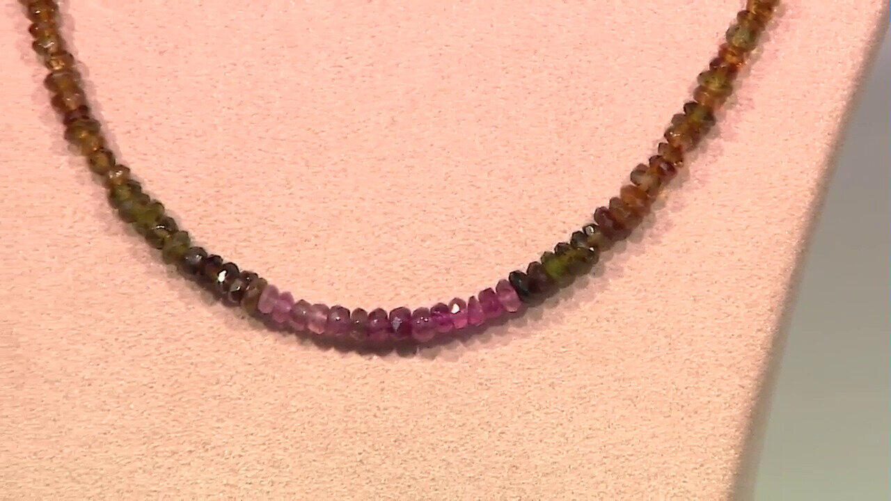 Video Nigerian Pink Tourmaline Silver Necklace