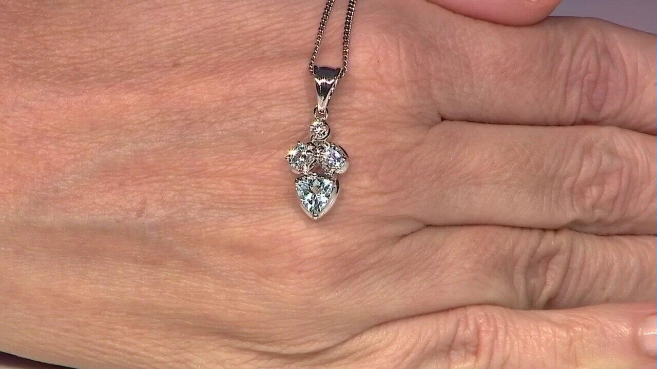 Video Sky Blue Topaz Silver Pendant