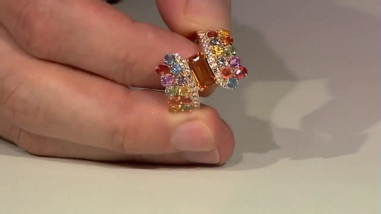 Video 9K Ban Ka Cha Orange Sapphire Gold Ring