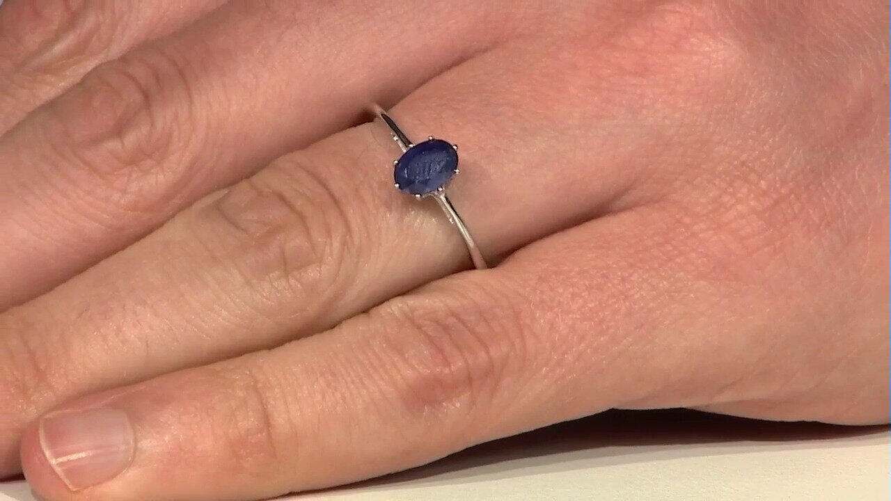 Video Anello in argento con Zaffiro Blu del Madagascar