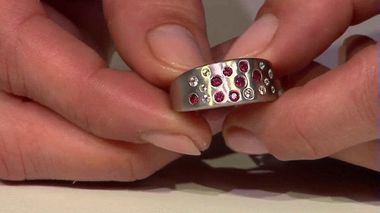 Video Noble Red Spinel Silver Ring