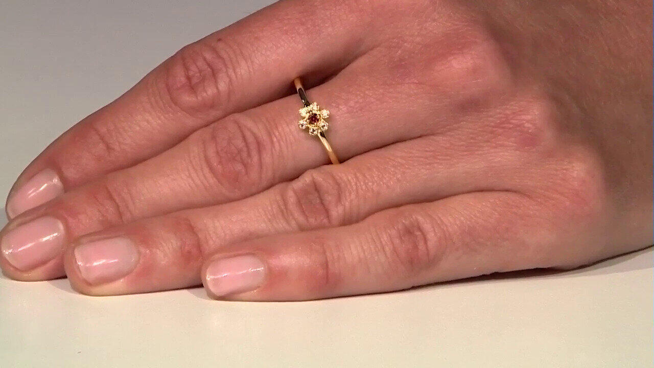 Video Bague en argent et Spinelle rouge noble