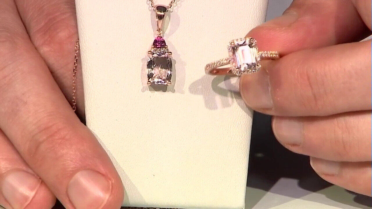 Video Collana in oro con Morganite AAA (CIRARI)