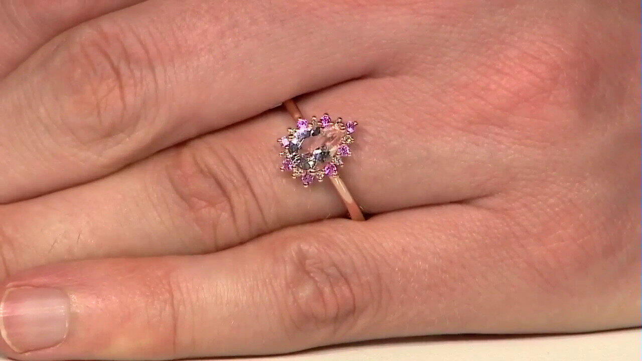 Video Bague en or et Morganite AAA (CIRARI)