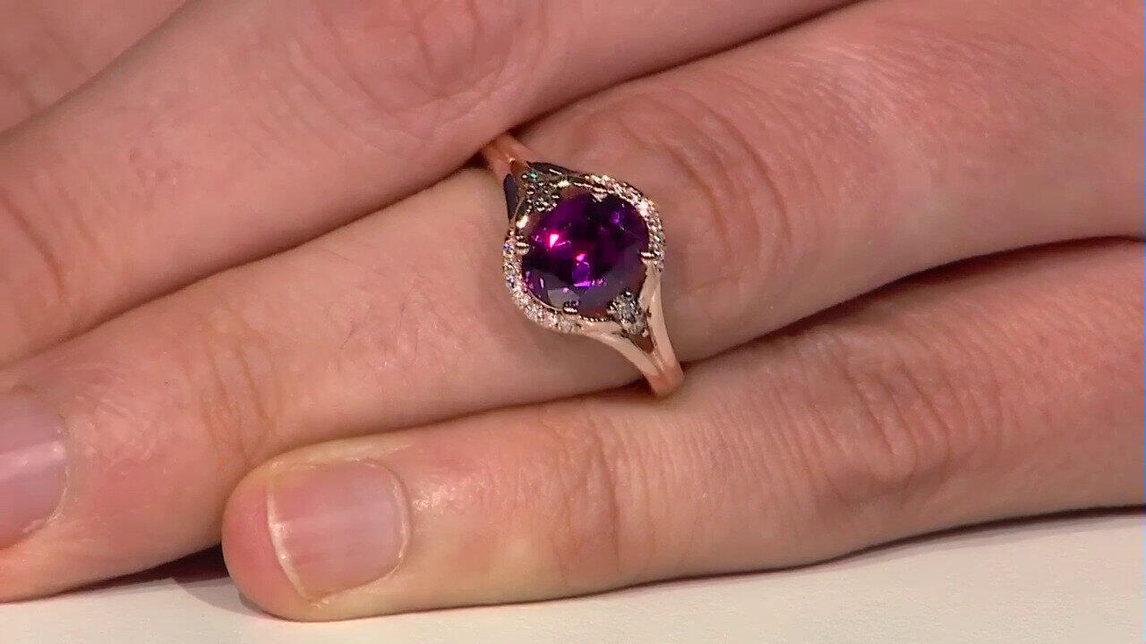 Video Gouden ring met een rhodliet (CIRARI)