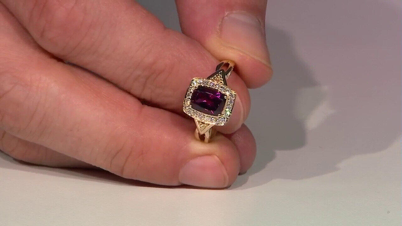 Video Bague en or et Grenat Rhodolite (CIRARI)