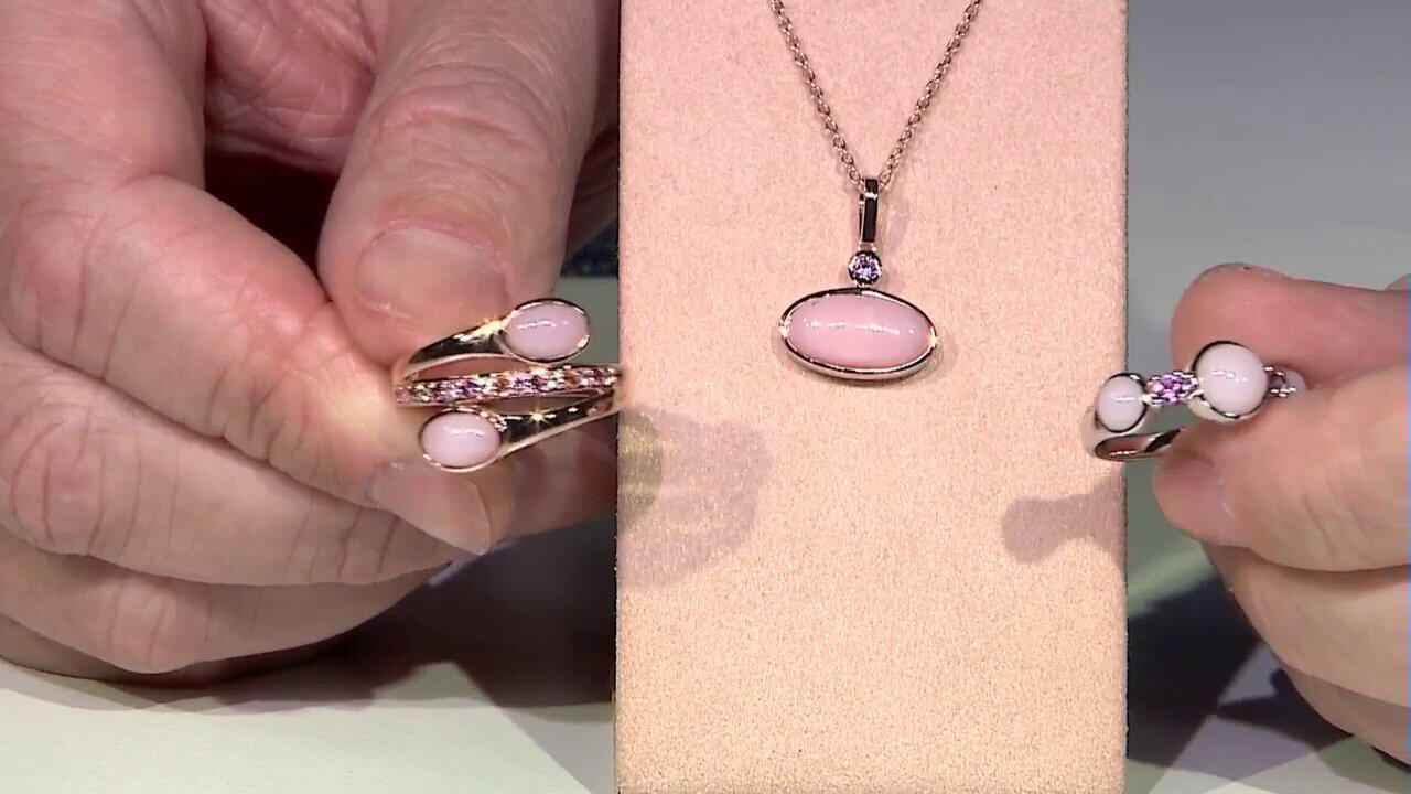 Video Zilveren ring met roze opalen (KM by Juwelo)