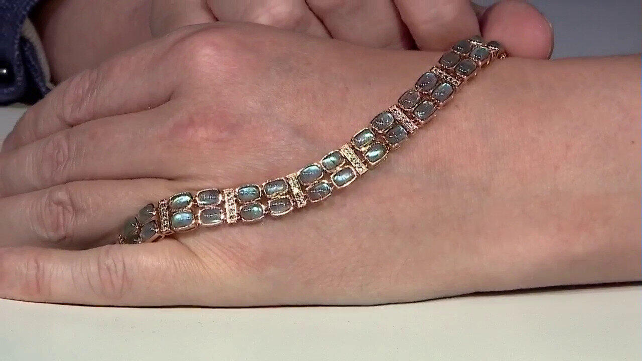 Video Zilveren armband met Groene Minary Labradorieten (KM by Juwelo)