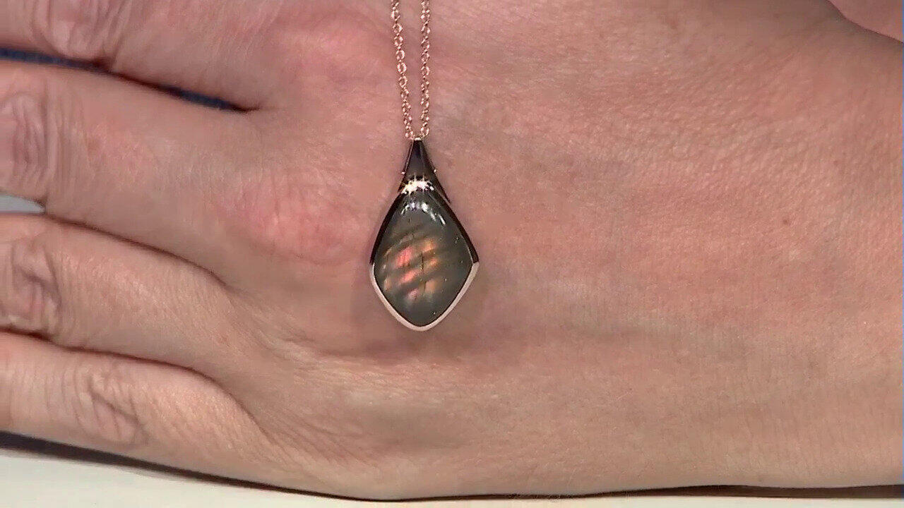 Video Copper Maniry Labradorite Silver Necklace (KM by Juwelo)
