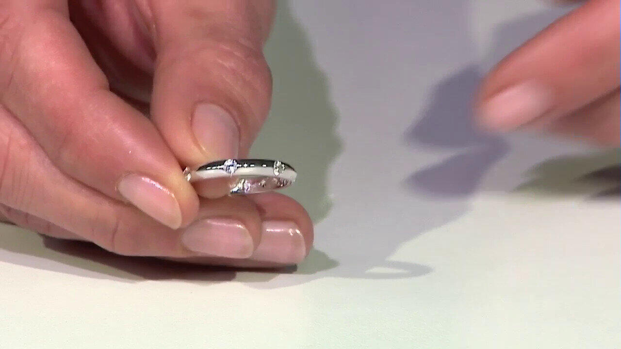 Video Zilveren ring met zirkonen