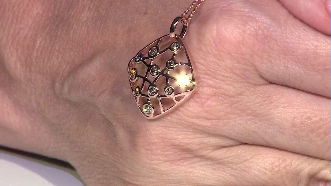 Video 9K SI1 Argyle Rose De France Diamond Gold Pendant (Annette)