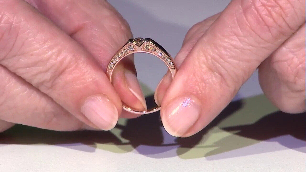 Video Gouden ring met een SI1 Argyle Rose De France Diamant (Annette)