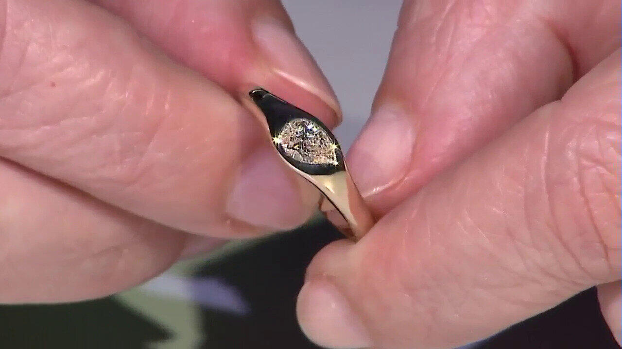 Video Gouden ring met een VVS1 Diamant (G) (Annette)