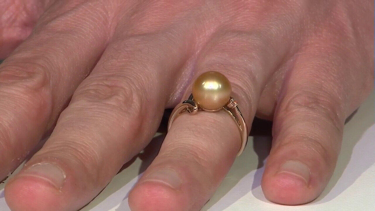 Video Gouden ring met een gouden zuidzee parel (CIRARI)