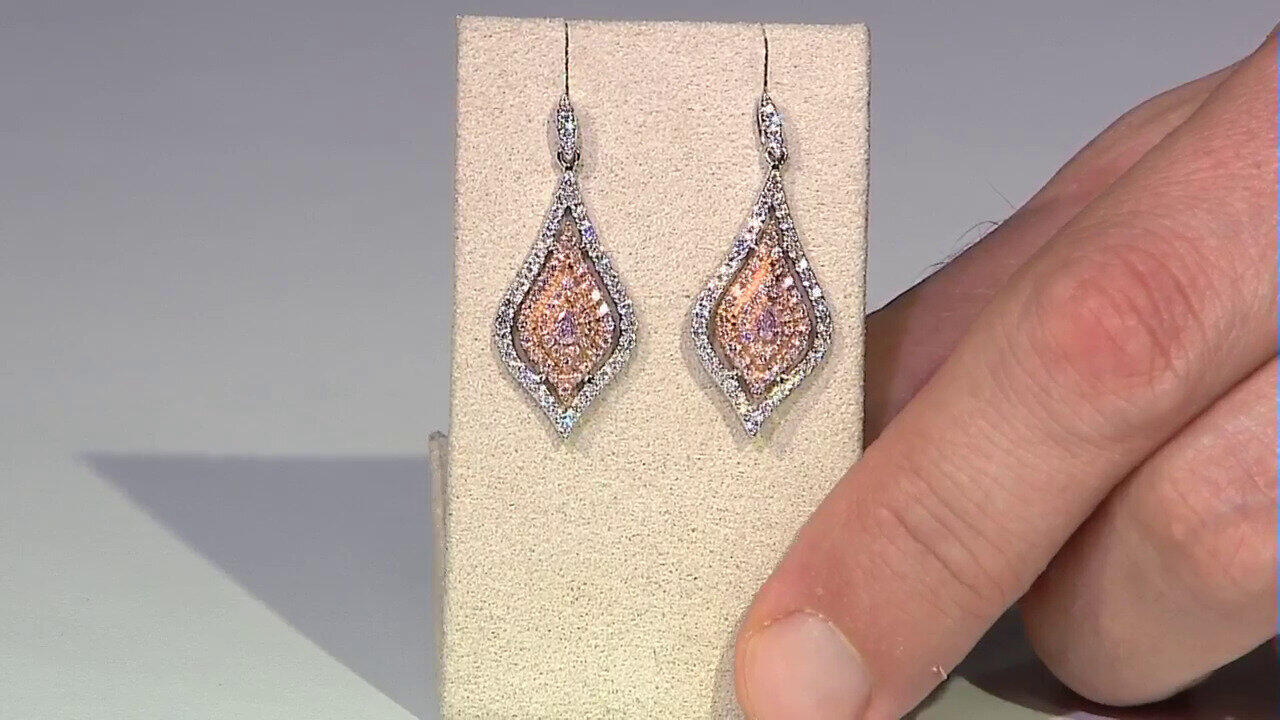 Video Pendientes en oro con Diamante rosa I1 (CIRARI)