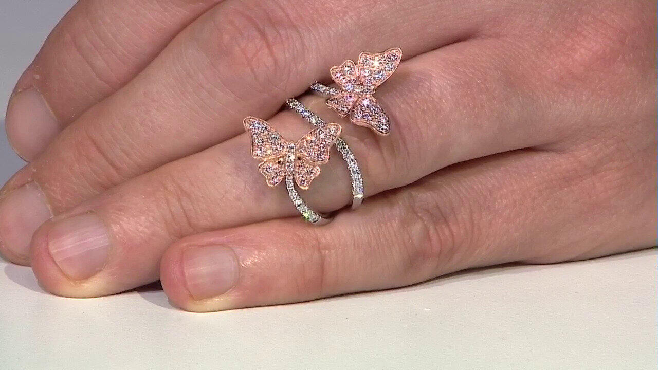 Video Pinkfarbener I1 Brillant-Goldring (CIRARI)