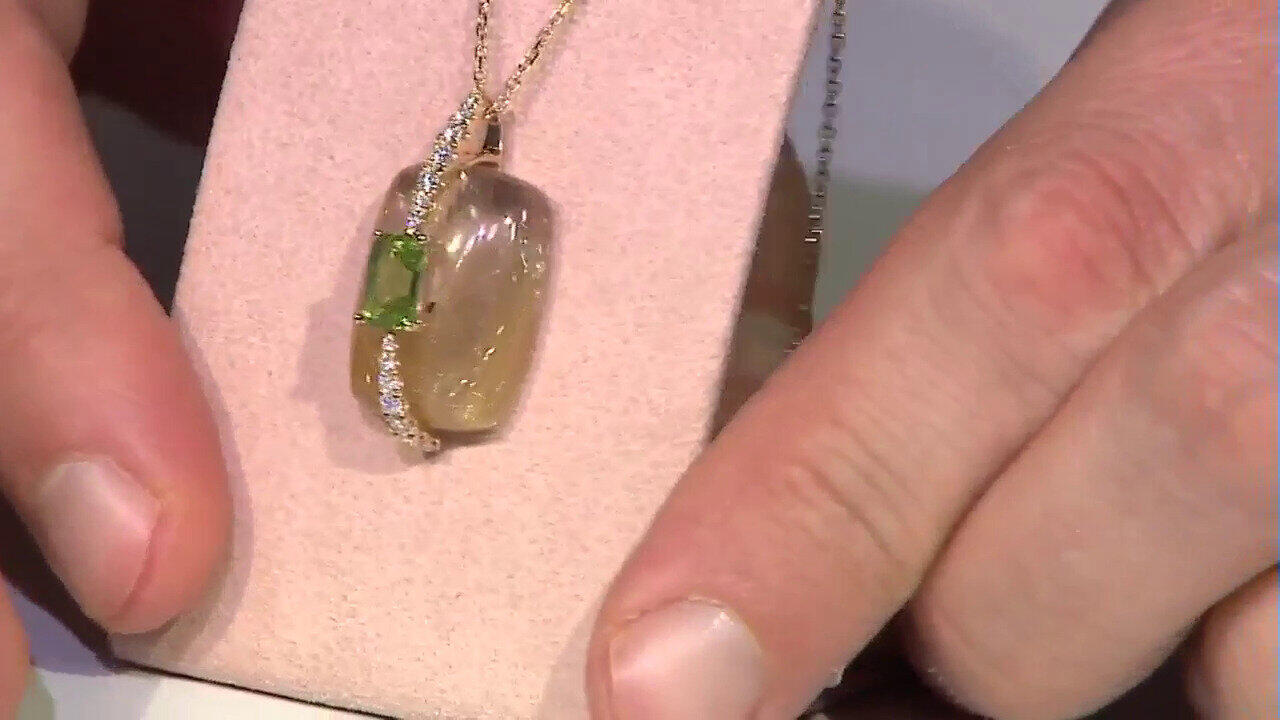 Video Collier en or et Quartz rutile (Cheveux de Vénus) (CIRARI)
