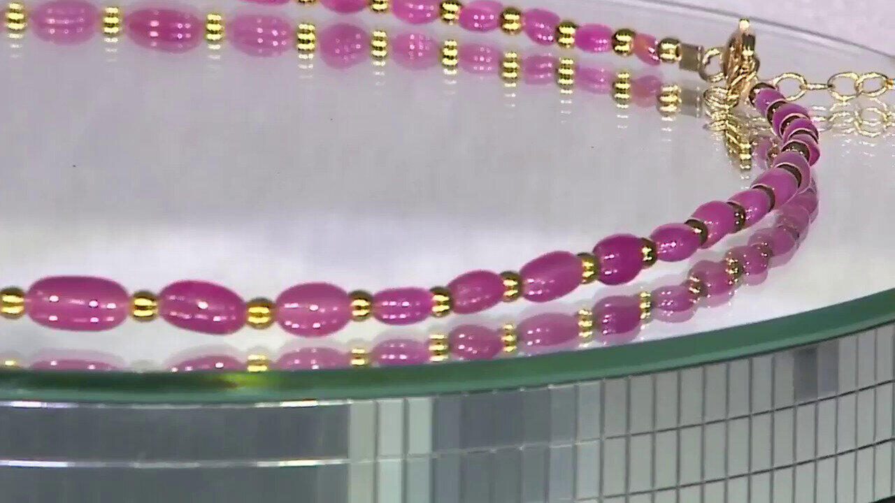 Video Madagascar Pink Sapphire Silver Necklace