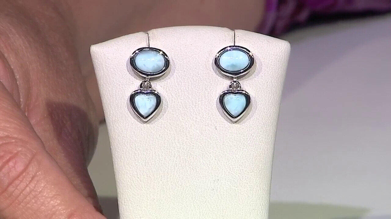 Video Larimar Silver Earrings