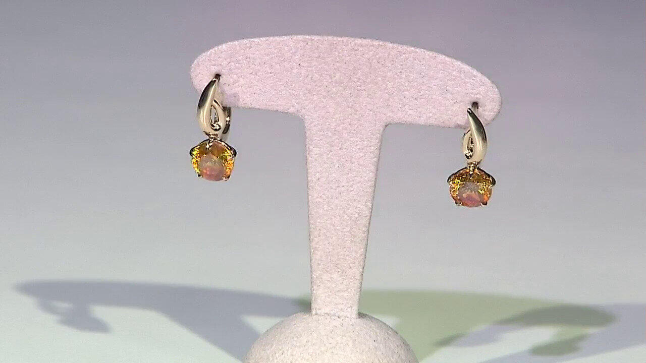 Video Gouden oorbellen met sfalerietstenen