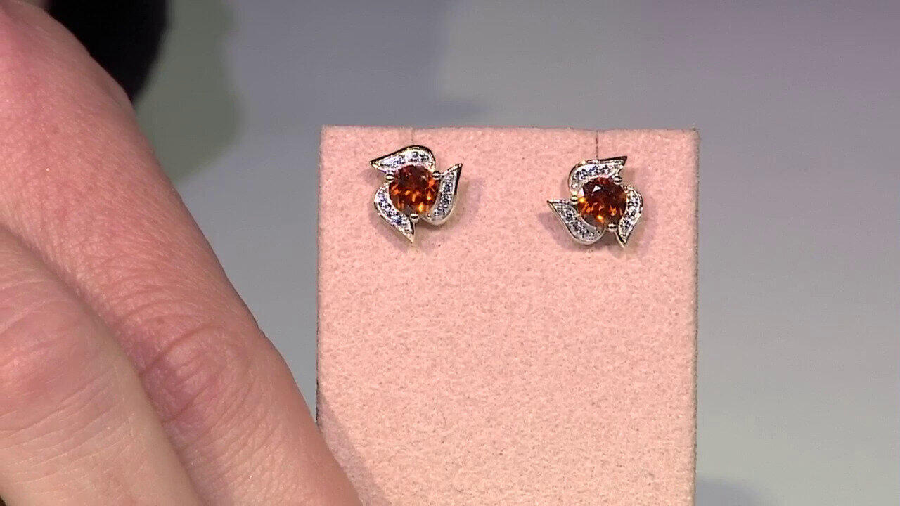 Video 9K Ceylon Hessonite Gold Earrings