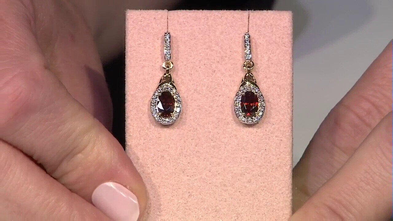 Video Boucles d'oreilles en or et Zircon rouge de Kings Plains