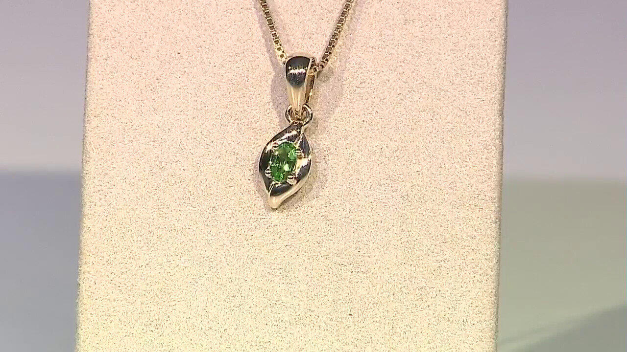Video 9K AAA Kenya Tsavorite Gold Pendant