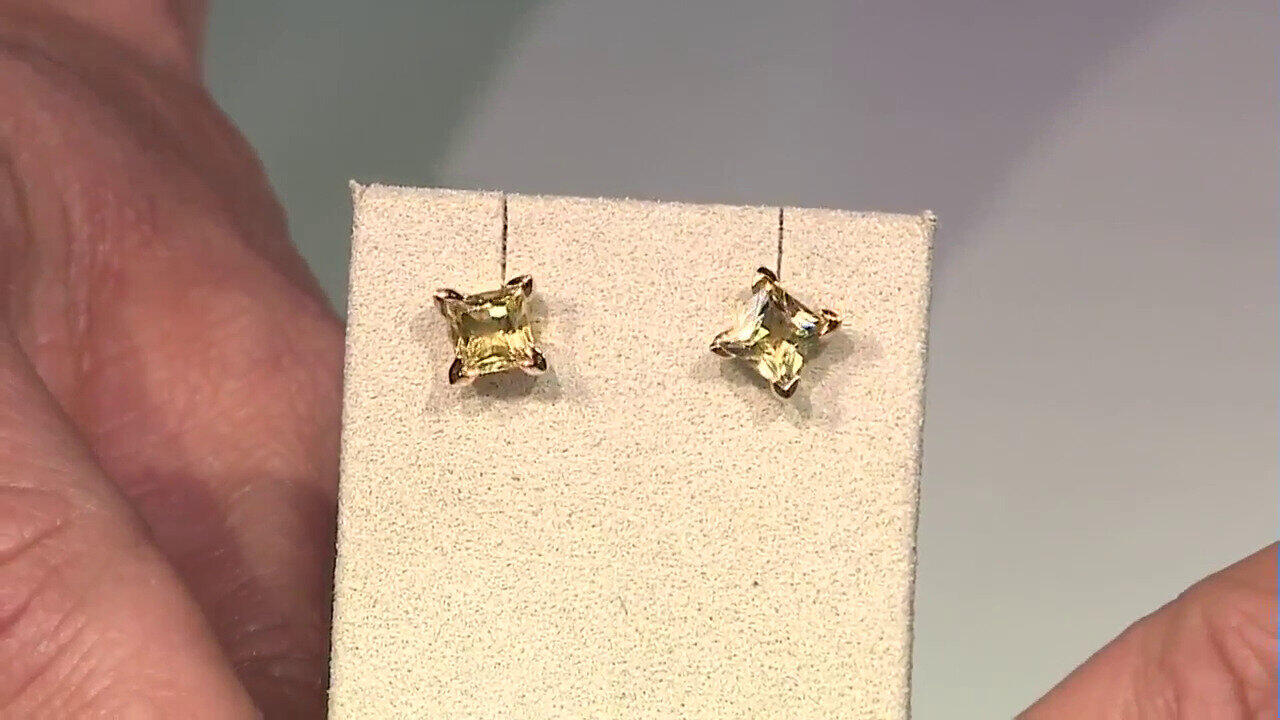 Video Orecchini in argento con Berillo Giallo