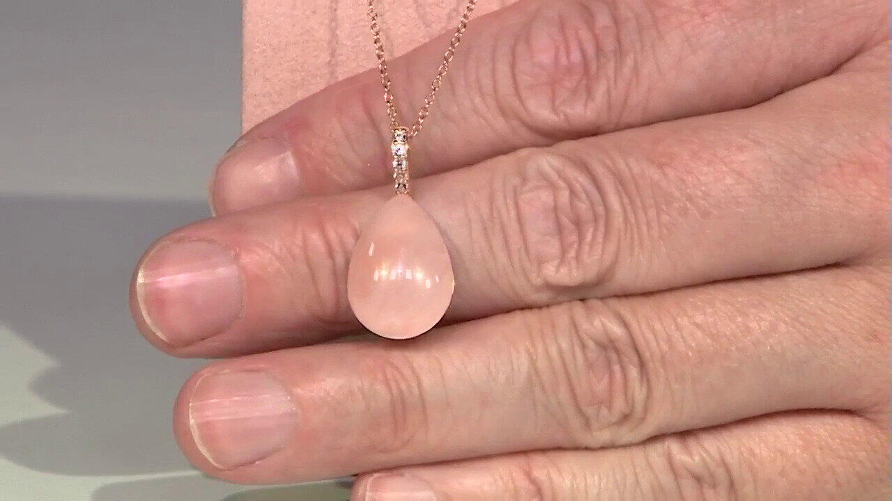Video Rose Quartz Silver Necklace