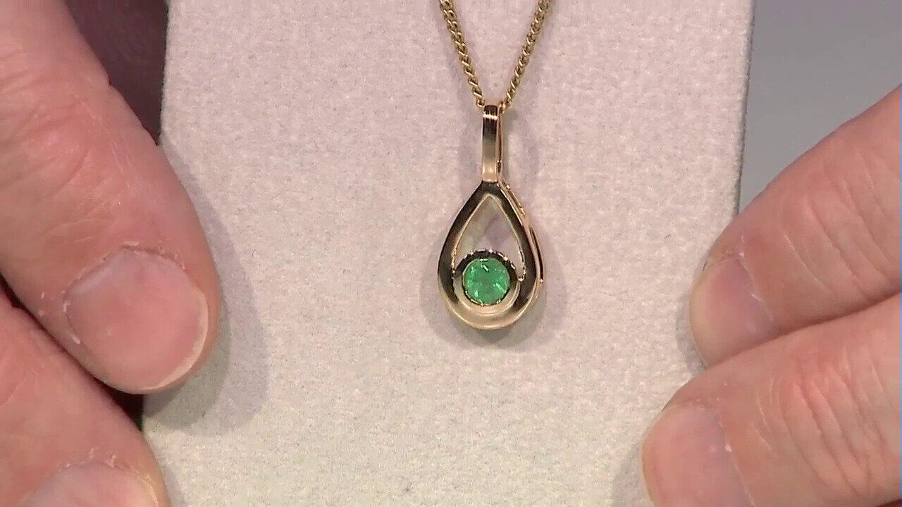 Video Gouden hanger met een Russische smaragd