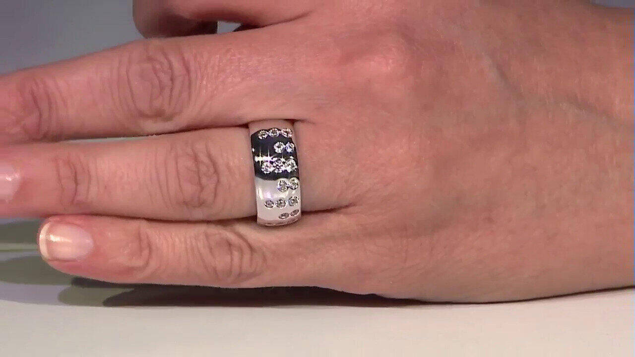 Video Bague en argent et Zircon (Adela Silber)
