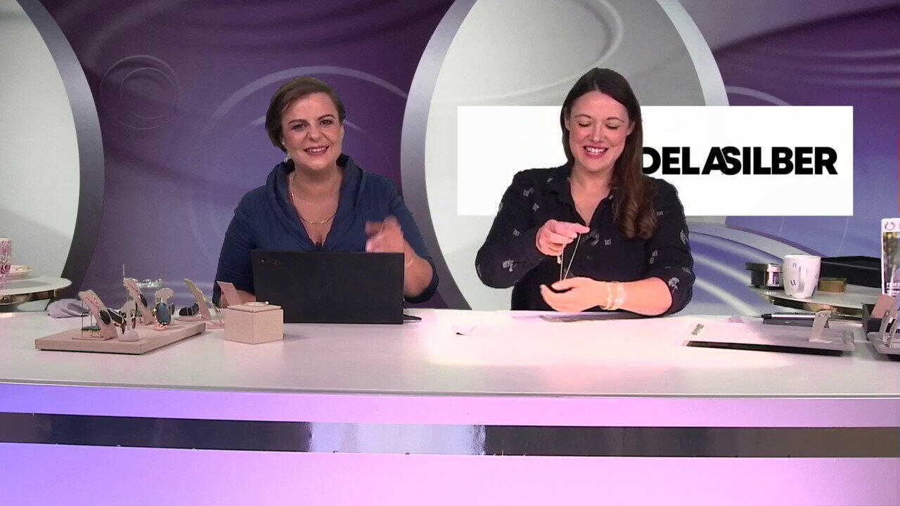 Video Zilveren halsketting met zirkonen (Adela Silber)