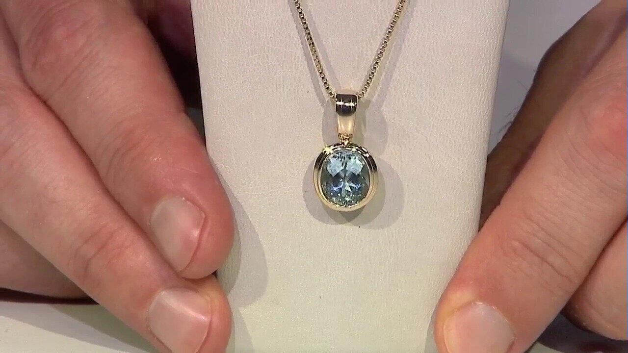 Video 9K Santa Maria Aquamarine Gold Pendant (CUSTODANA)