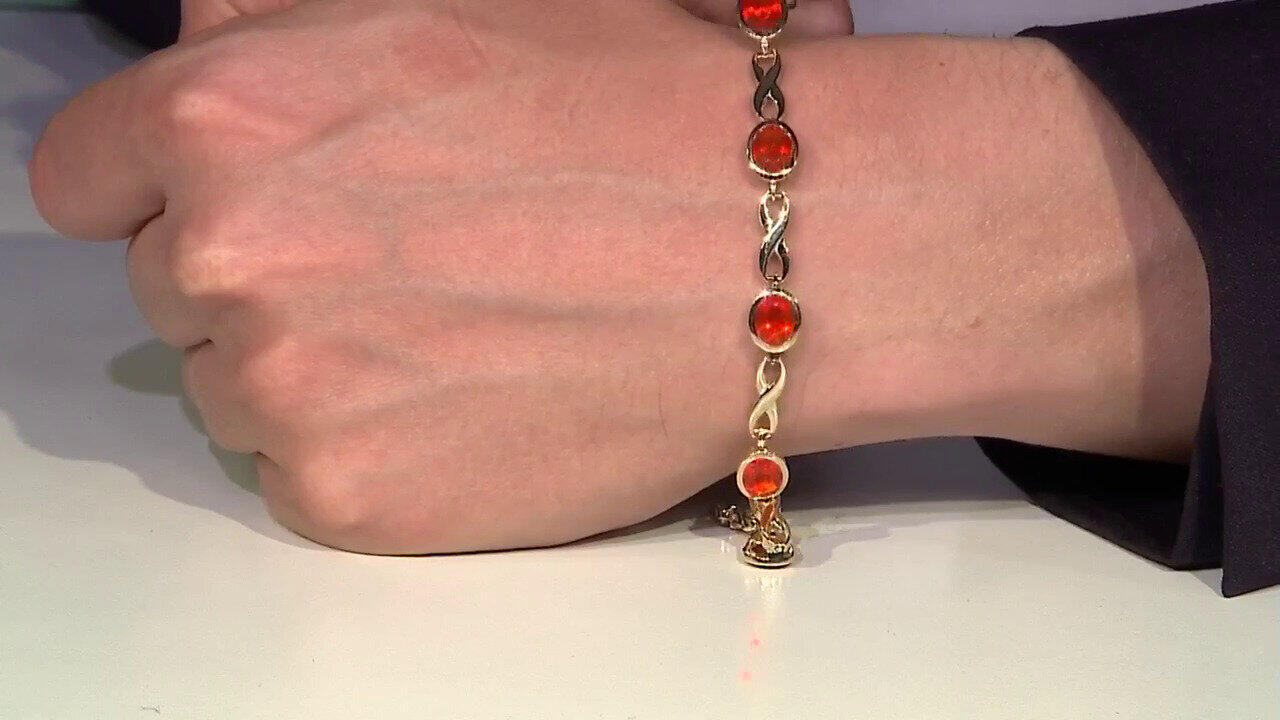 Video Bracelet en or et Opale de Feu du Mexique (CUSTODANA)