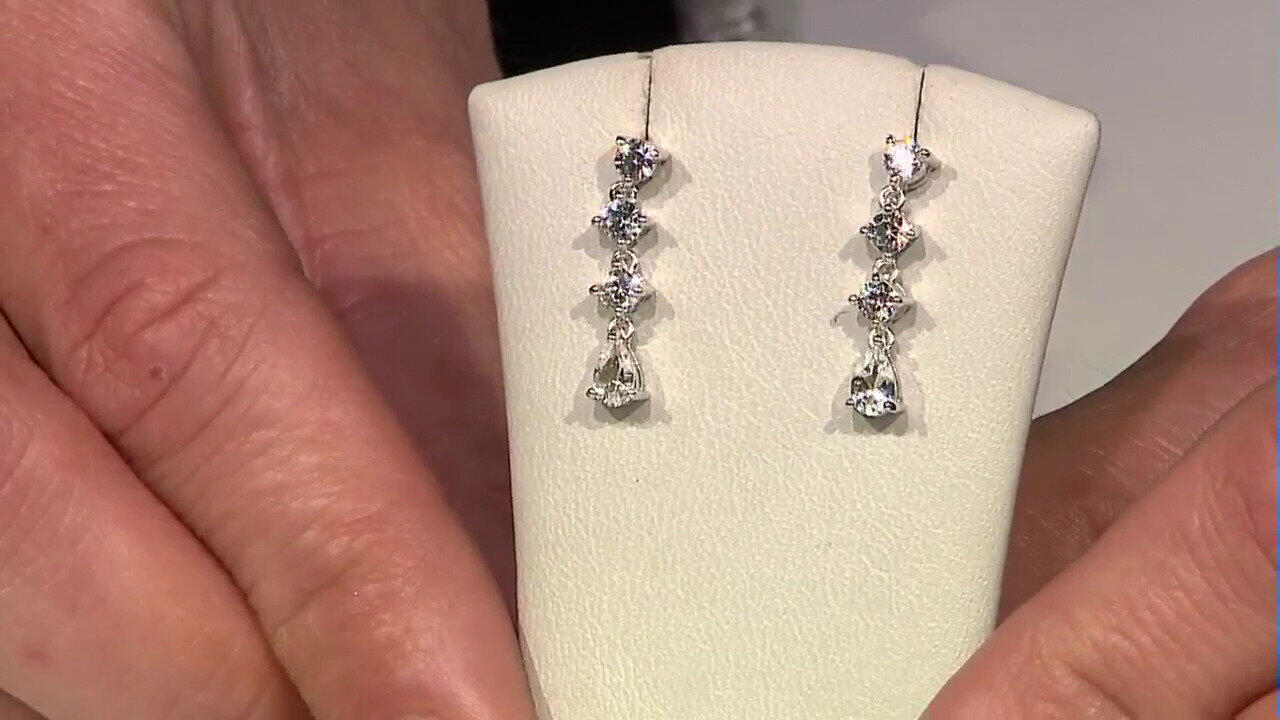 Video Boucles d'oreilles en argent et Topaze blanche