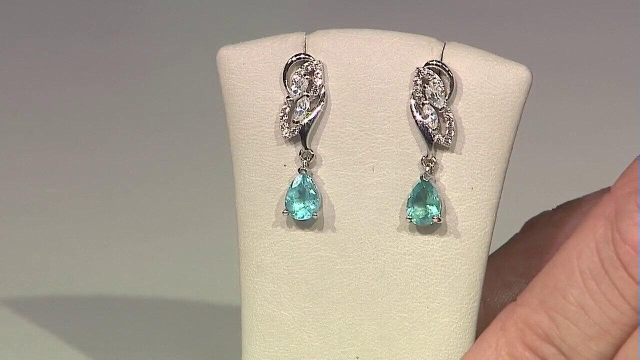 Video Blauer Apatit-Silberohrringe