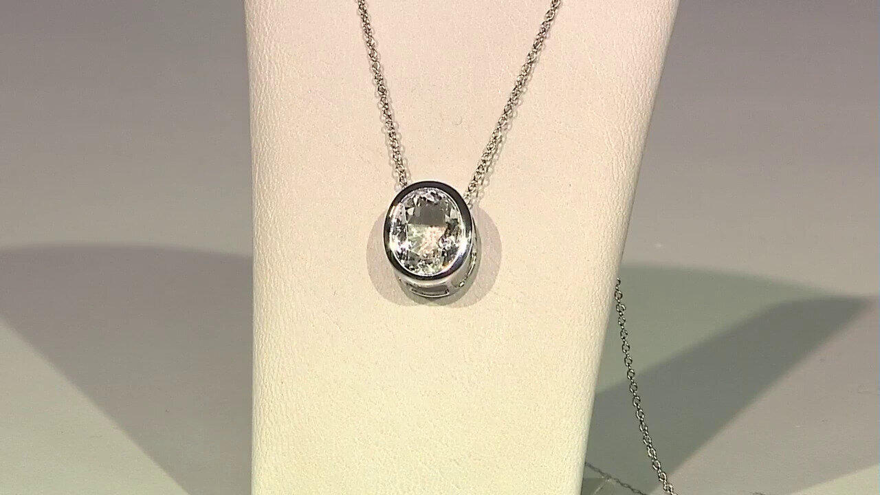 Video Collier en argent et Topaze blanche (MONOSONO COLLECTION)
