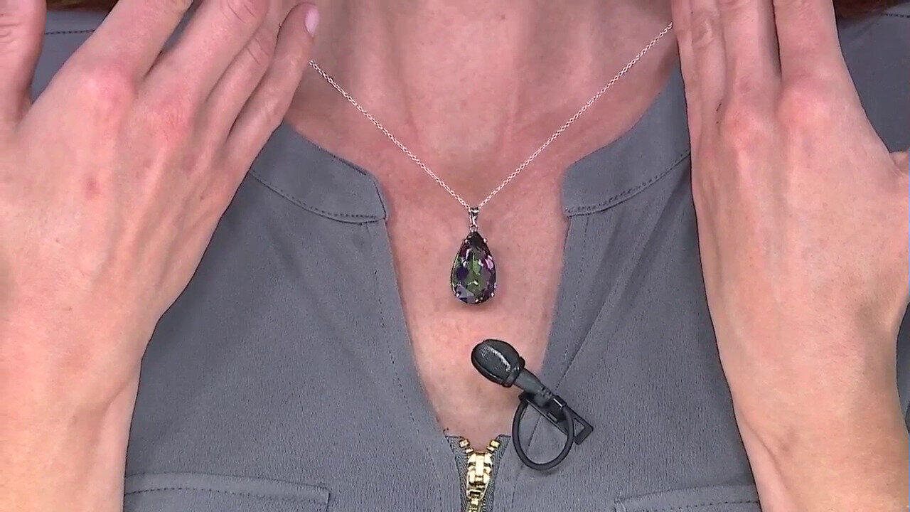 Video Collar en plata con Cuarzo místico