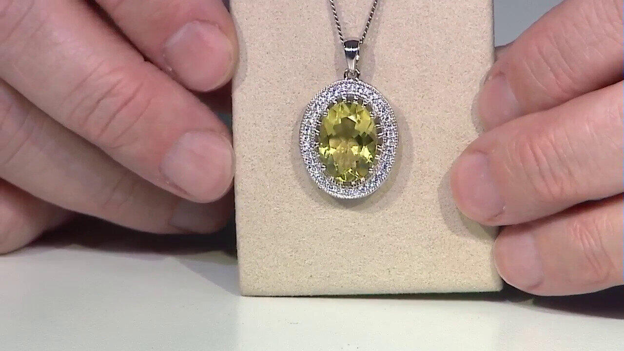 Video Ouro Verde-Quarz-Silberanhänger