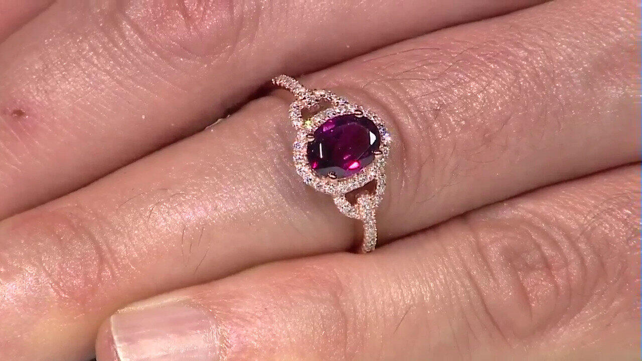 Video Bague en or et Grenat Rhodolite (CIRARI)