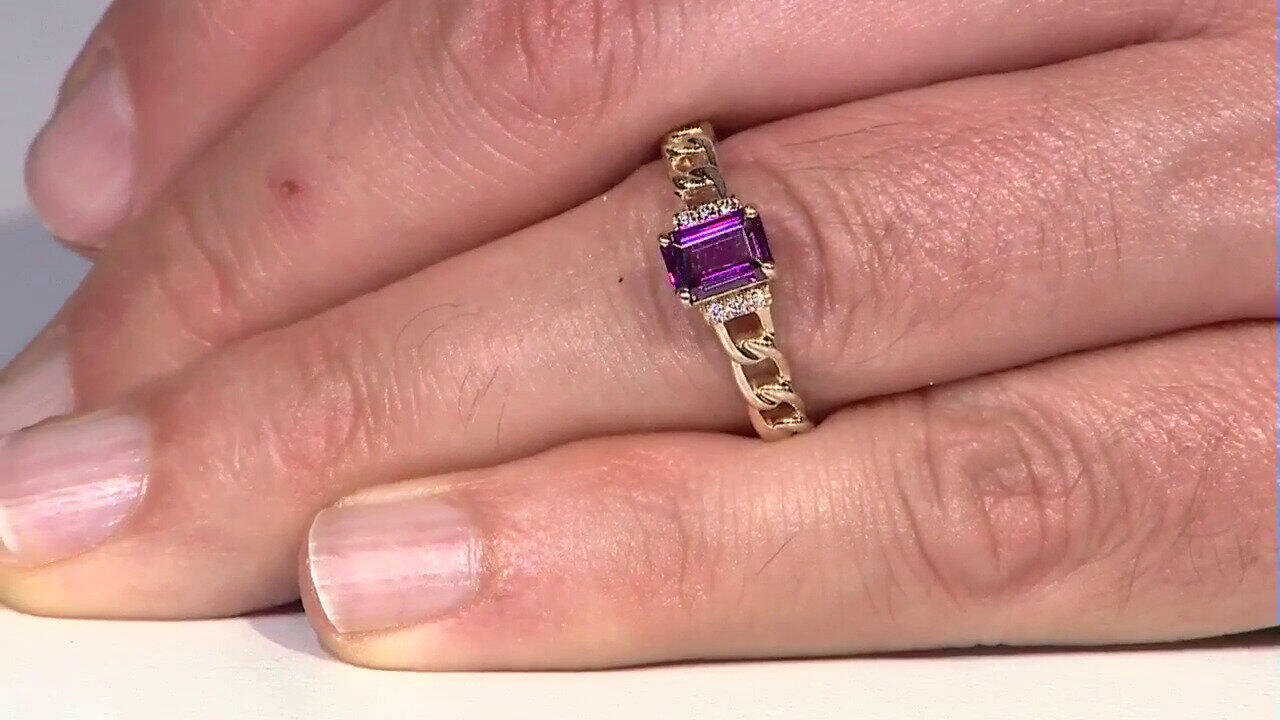 Video Bague en or et Grenat Rhodolite (CIRARI)