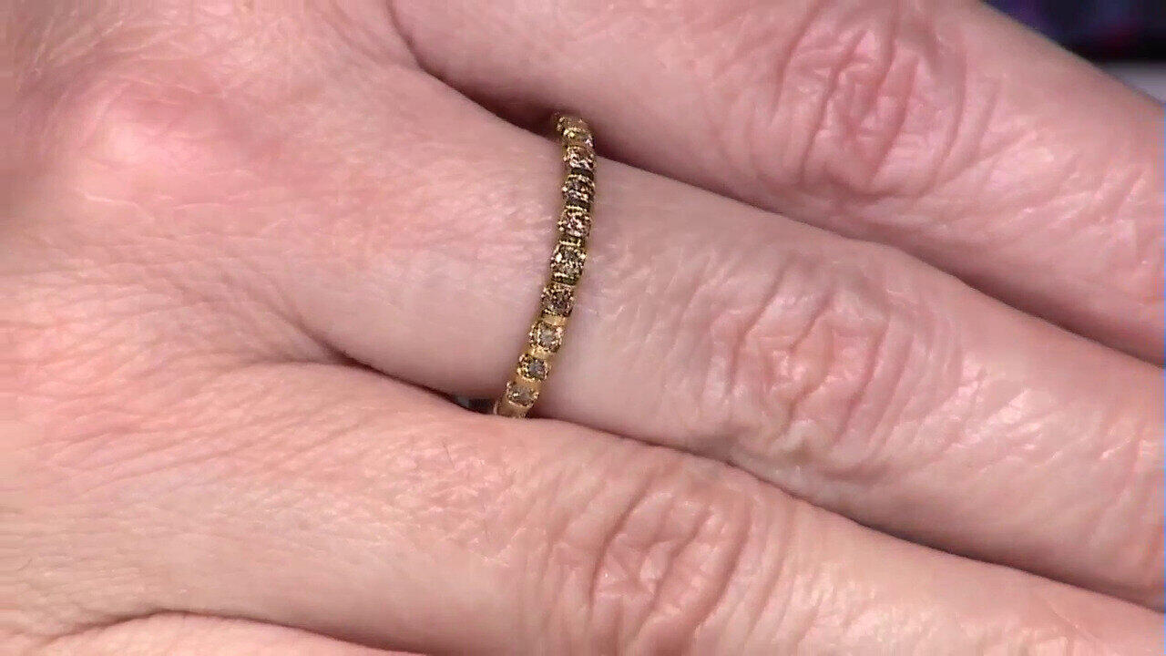 Video Bague en or et Diamant champagne I2 (de Melo)