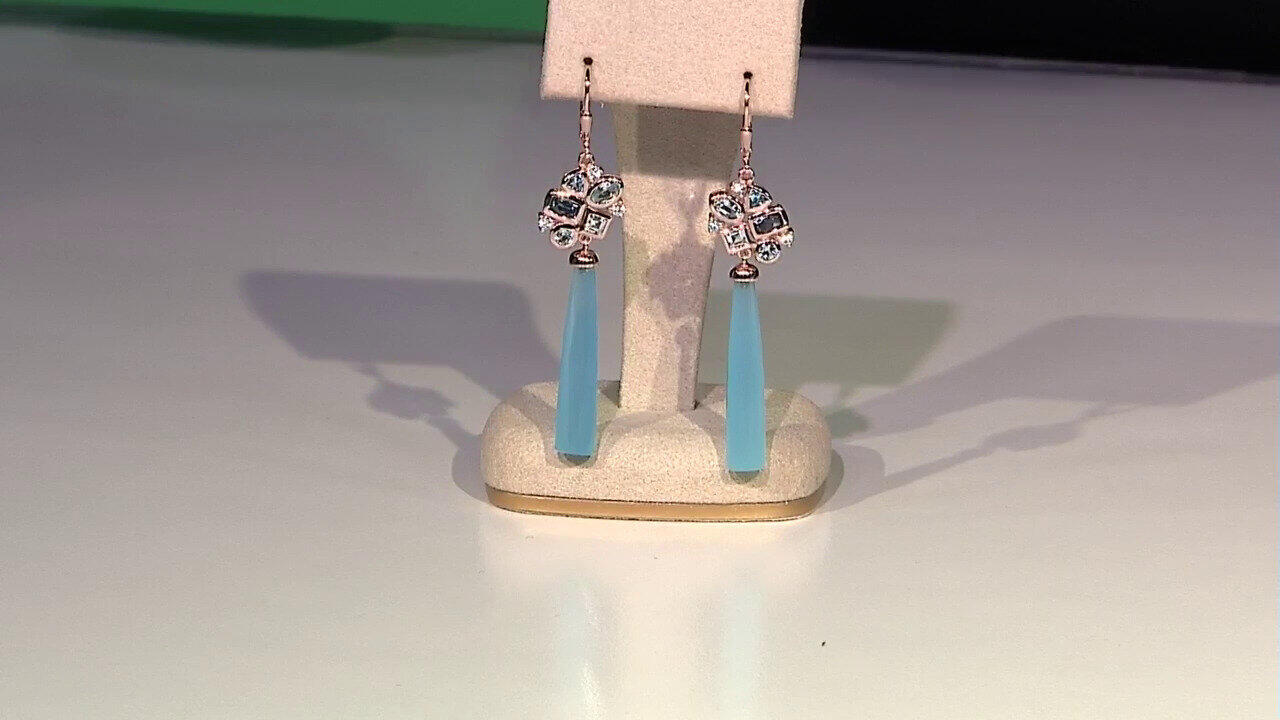 Video Zilveren oorbellen met Blauwe chalcedonen (KM by Juwelo)