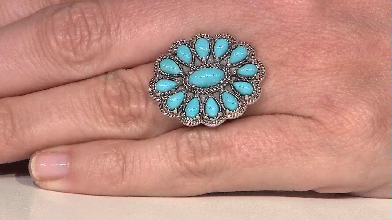 Video Sleeping Beauty-Türkis-Silberring (Desert Chic)