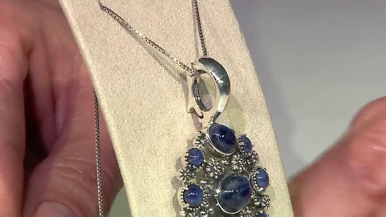 Video Sodalite Silver Pendant (Desert Chic)